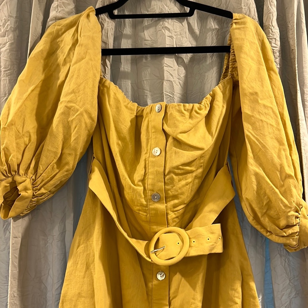 Capulet linen mustard yellow dress size M
